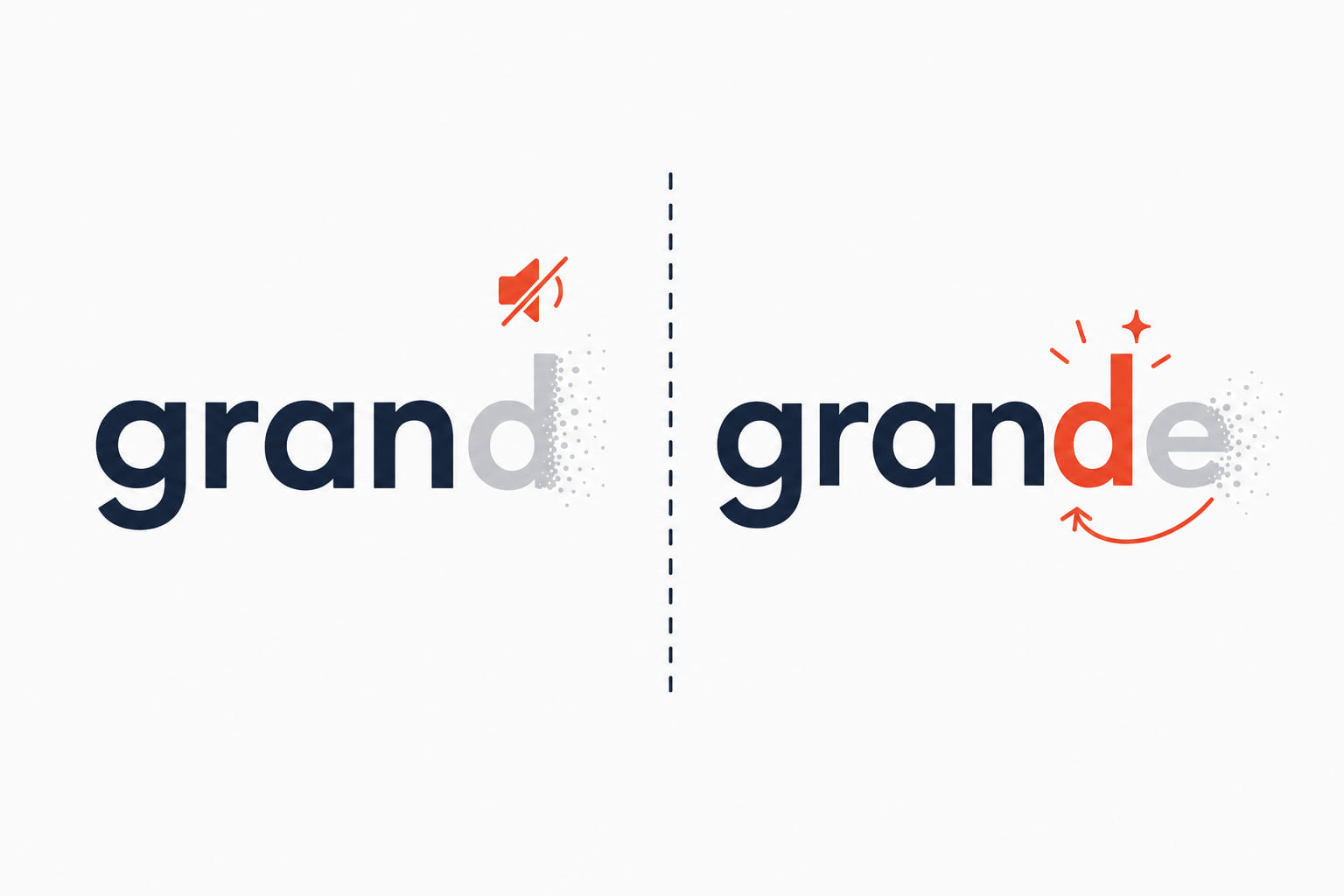 The word grand with a silent d beside grande, where the final e dissolves but wakes up the d in front of it.